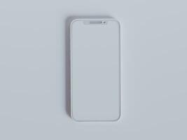 arcilla teléfono blanco antecedentes y smarphone color toque pantalla representación 3d foto