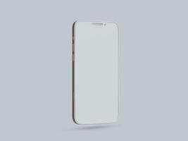 Clay phone white background and smarphone color touch screen rendering 3D photo