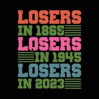 perdedores en 1865 perdedores en 1945 perdedores en 2023 vector
