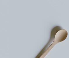 Spoon or flatware with a wood texture rendering 3D photo