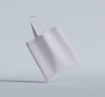 Tote bag white color and realistic texture rendering 3D photo