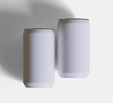 Soda can white color or solid color and realistic texture rendering 3D software illustration photo