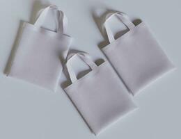 Tote bag white color and realistic texture rendering 3D photo