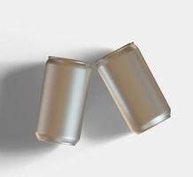 Soda can metalic texture and shiny with a realistic glossy or highlight rendering with 3D software illustration photo