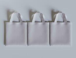 Tote bag white color and realistic texture rendering 3D photo