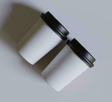 Coffee cup realistic color and realistic textures rendered with 3D software illutration photo