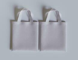 Tote bag white color and realistic texture rendering 3D photo