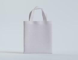 Tote bag white color and realistic texture rendering 3D photo