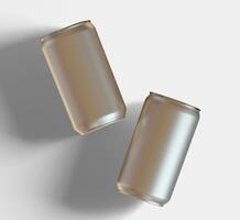 Soda can metalic texture and shiny with a realistic glossy or highlight rendering with 3D software illustration photo