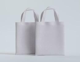 Tote bag white color and realistic texture rendering 3D photo