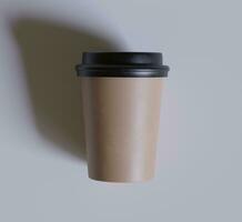 Coffee cup realistic color and realistic textures rendered with 3D software illutration photo