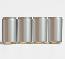 Soda can metalic texture and shiny with a realistic glossy or highlight rendering with 3D software illustration photo