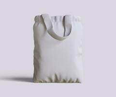 Tote bag white color and realistic texture rendering 3D photo