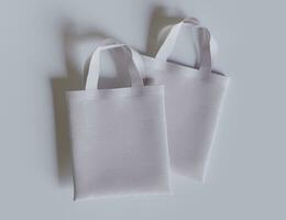 Tote bag white color and realistic texture rendering 3D photo