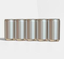 Soda can metalic texture and shiny with a realistic glossy or highlight rendering with 3D software illustration photo