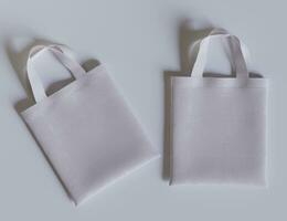 Tote bag white color and realistic texture rendering 3D photo