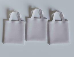 Tote bag white color and realistic texture rendering 3D photo