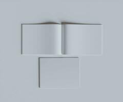 A4 Lanscape Magazine white color and realistic texture rendering 3D photo