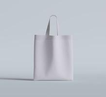 Tote bag white color and realistic texture rendering 3D photo