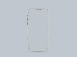 Clay phone white background and smarphone color touch screen rendering 3D photo