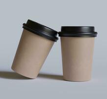 Coffee cup realistic color and realistic textures rendered with 3D software illutration photo