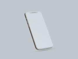 Clay phone white background and smarphone color touch screen rendering 3D photo