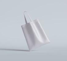 Tote bag white color and realistic texture rendering 3D photo