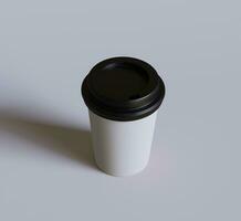 Coffee cup realistic color and realistic textures rendered with 3D software illutration photo