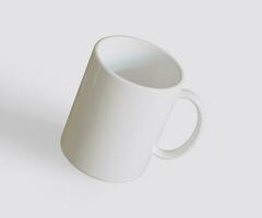 Realistic mug white color and texture rendered with 3D software photo