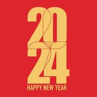 Happy New Year 2024 Logo Design , Vector illustration