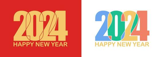 Happy New Year 2024 Logo Design , Vector illustration