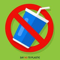 Say no to plastic, stop plastic pollution vector