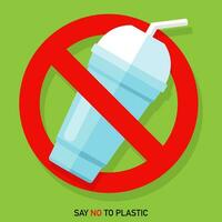 Say no to plastic, stop plastic pollution vector