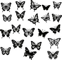 Flying Butterfly Vector Silhouette. Beauty Butterfly Vector icon design Stock Vector Image