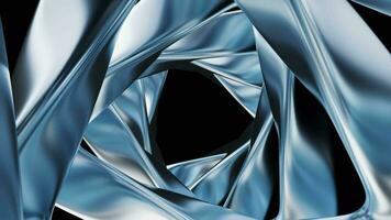 Metallic curve geometry background, 3d rendering. video