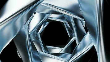 Metallic curve geometry background, 3d rendering. video