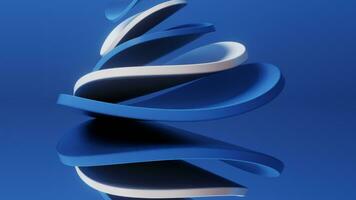 Abstract blue curve geometry, 3d rendering. video