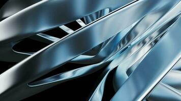 Metallic curve geometry background, 3d rendering. video