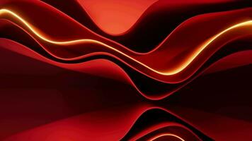 Abstract red curve geometry background, 3d rendering. video