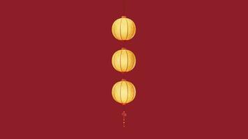 Loop Chinese ancient lanterns with alpha channel, 3d rendering. video