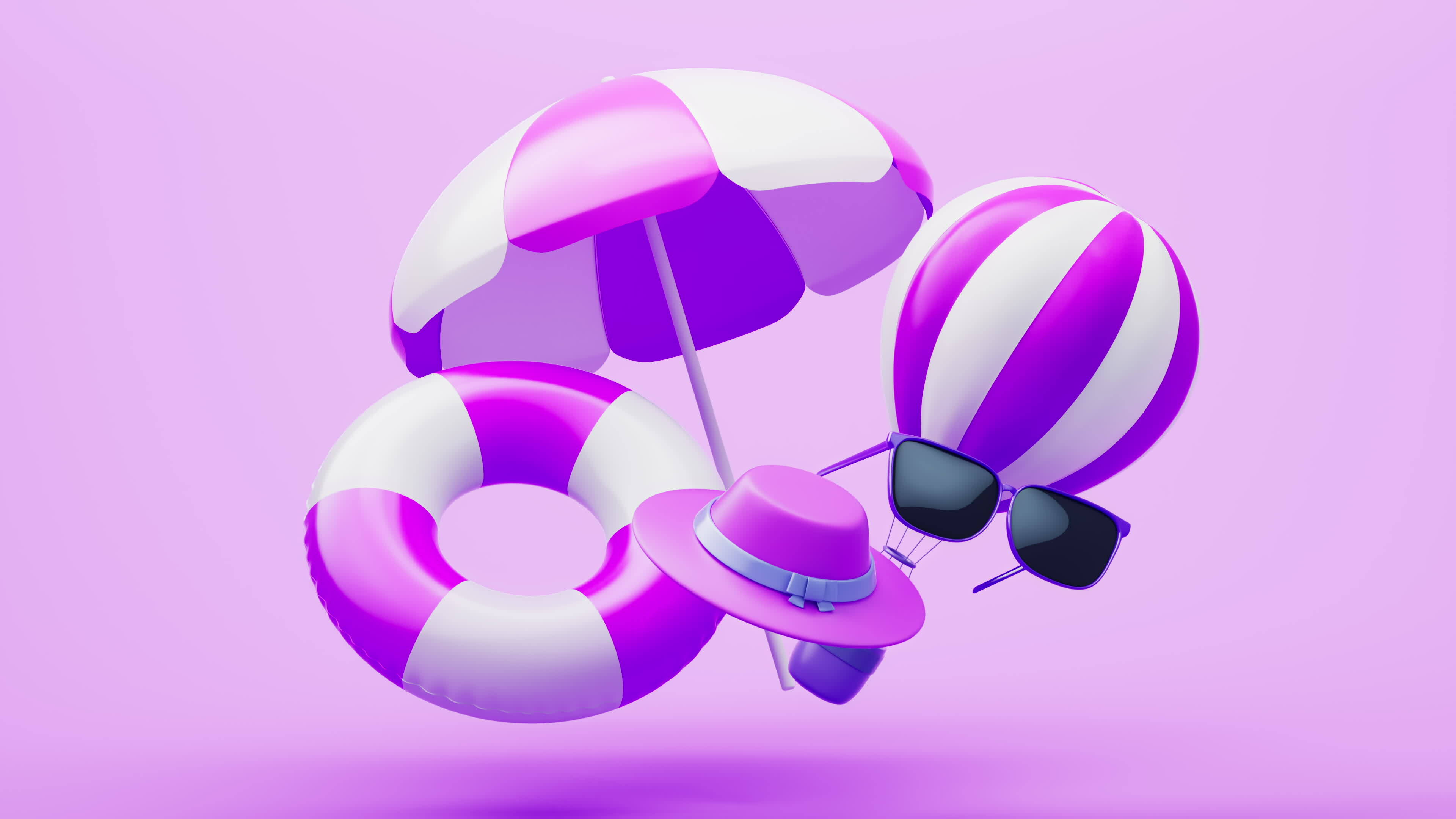 Loop animation of beach umbrellas and resort theme, 3d rendering. 30337620 Stock Video at Vecteezy