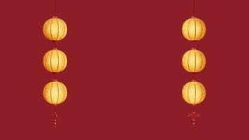 Loop Chinese ancient lanterns with alpha channel, 3d rendering. video