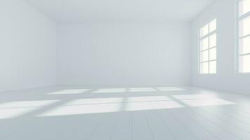 Empty room with light comes in, 3d rendering. video