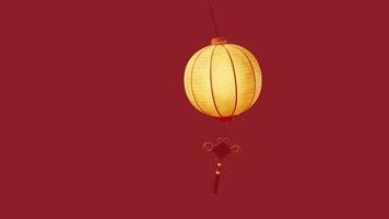 Chinese ancient lantern with alpha channel, 3d rendering. video