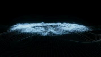 Abstract wave particles background, 3d rendering. video