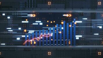 Statistical graph with business finance concept, 3d rendering. video