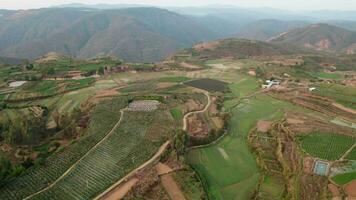 Land and fields in Yunnan, China. video