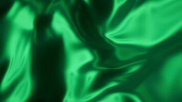 Flowing green cloth background, 3d rendering. video