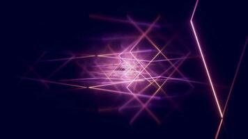 Loop animation in glowing neon lines tunnel, 3d rendering. video