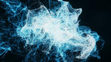 Abstract wave particles, diffuse powder, 3d rendering. video